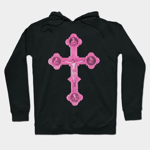 Barbie Pink Medieval Crucifix Hoodie by lovefromsirius